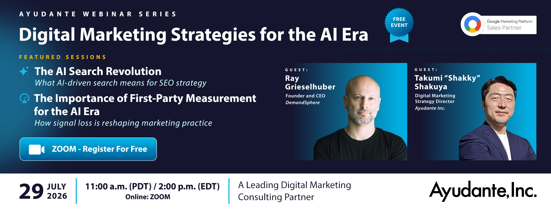 Webinar: Digital Marketing Strategies for the AI Era: Search and Data Measurement in North America  | 29 July 2026